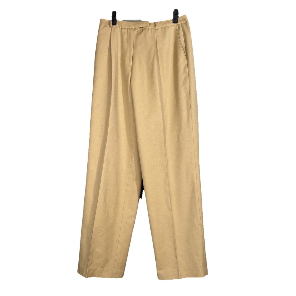 Talbots Pants Womens Size 8 Tan 100% Wool Pleated Trousers Slacks Office Busines